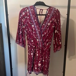 Skies Are Blue Three Quarter Sleeve Romper